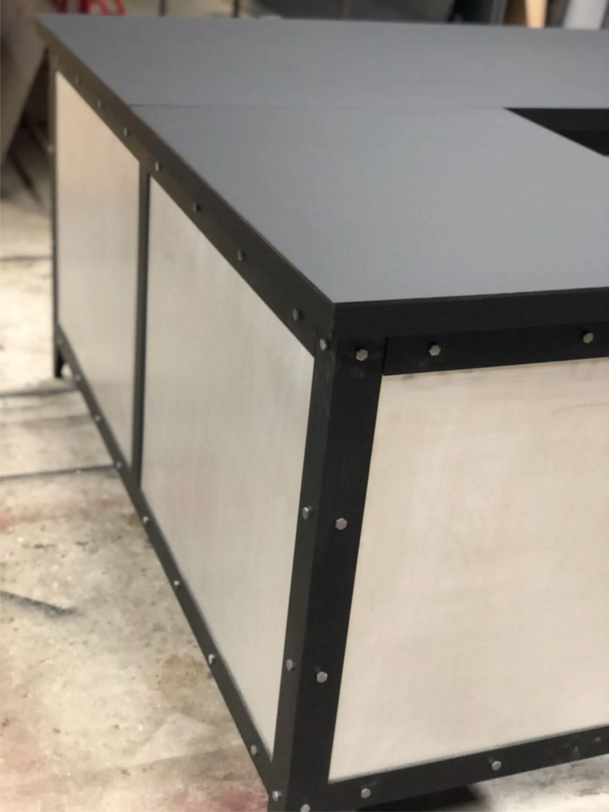 #066M - Modern Industrial Office Desk & File Cabinet
