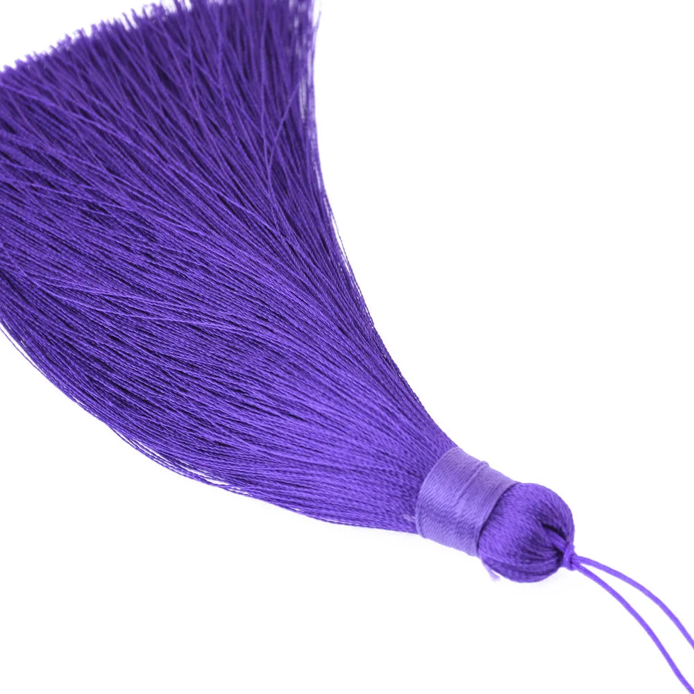 12cm Deep Purple Silky Jewelry Tassels, Handmade Long Jewelry Making Tassels,Quality Fashion Tassels, 6pcs/lot