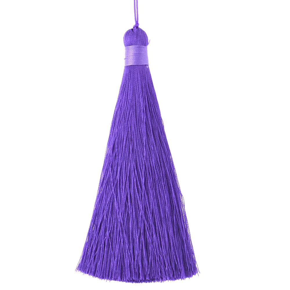 12cm Deep Purple Silky Jewelry Tassels, Handmade Long Jewelry Making Tassels,Quality Fashion Tassels, 6pcs/lot