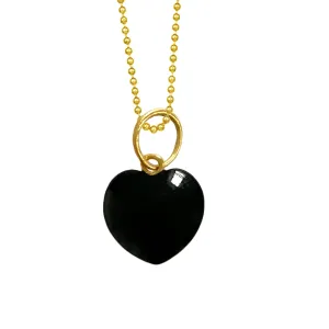 14K Onyx Heart for Strength, Simple
