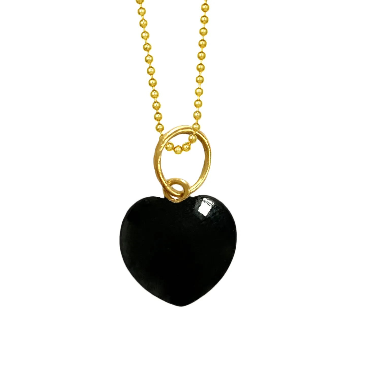 14K Onyx Heart for Strength, Simple