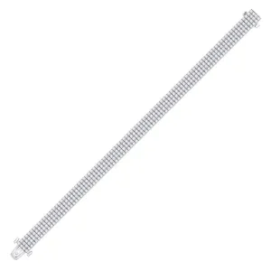 14K White Gold Men Round Diamond Fashion Bracelet 9-1/2 Cttw