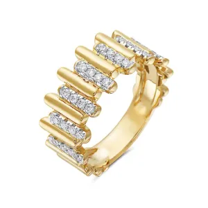 14K Yellow Gold Diamond Fashion Ring