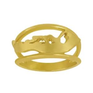 14k Yellow Gold Sanibel Map Split Shank Ring, Size 6.5