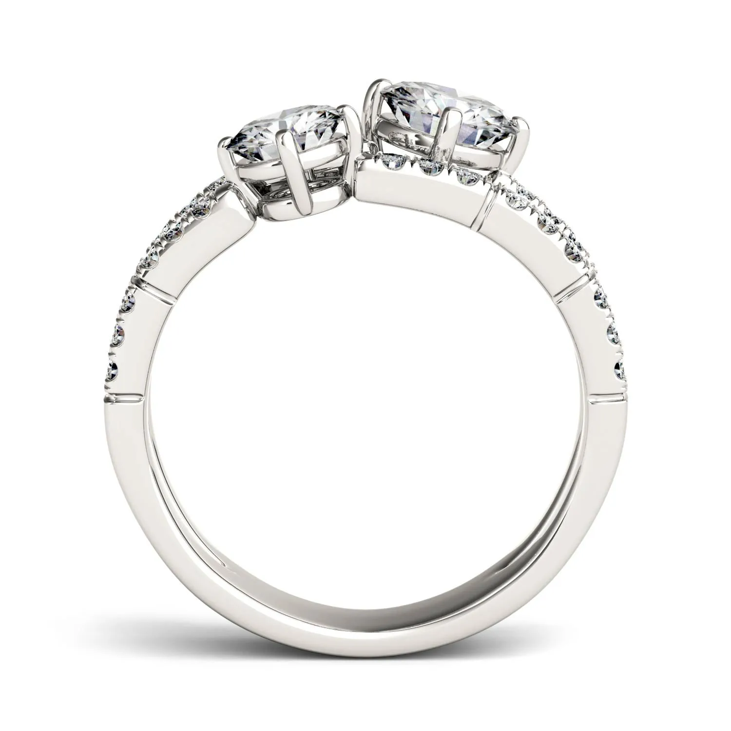 1.60 CTW DEW Round Moissanite Fashion Ring in 14K White Gold