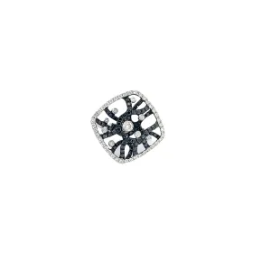 18K White Gold 1.09ct G VS2 Round White Diamond Coral Fashion Ring