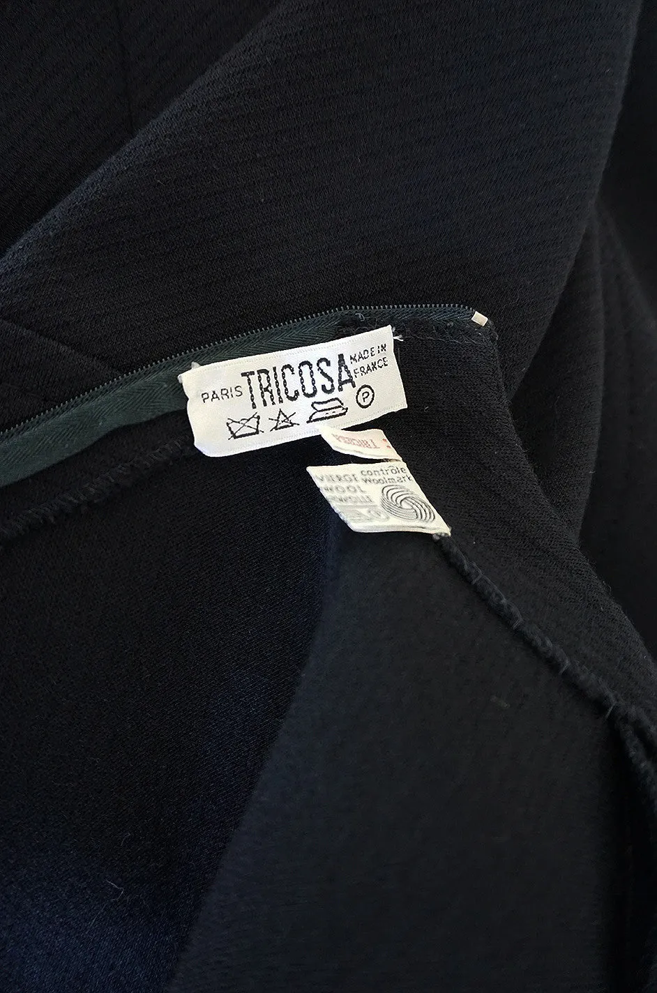 1960s Little Black Shift Dress with Curved Seams