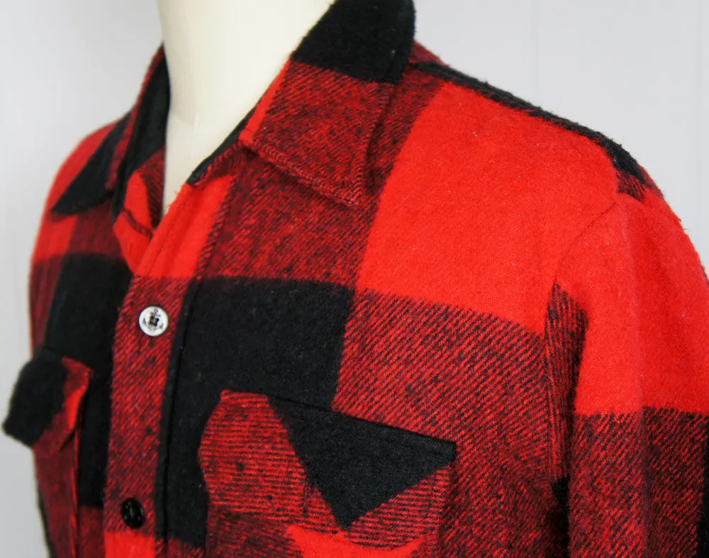 1970's Buffalo Plaid Flannel Shirt - Size XL