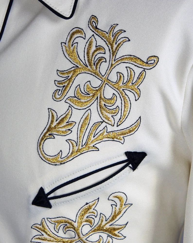 1970's H Bar C El Dorado Western Pearl Snap Shirt w/ Embroidery - Size XL