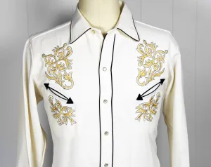 1970's H Bar C El Dorado Western Pearl Snap Shirt w/ Embroidery - Size XL