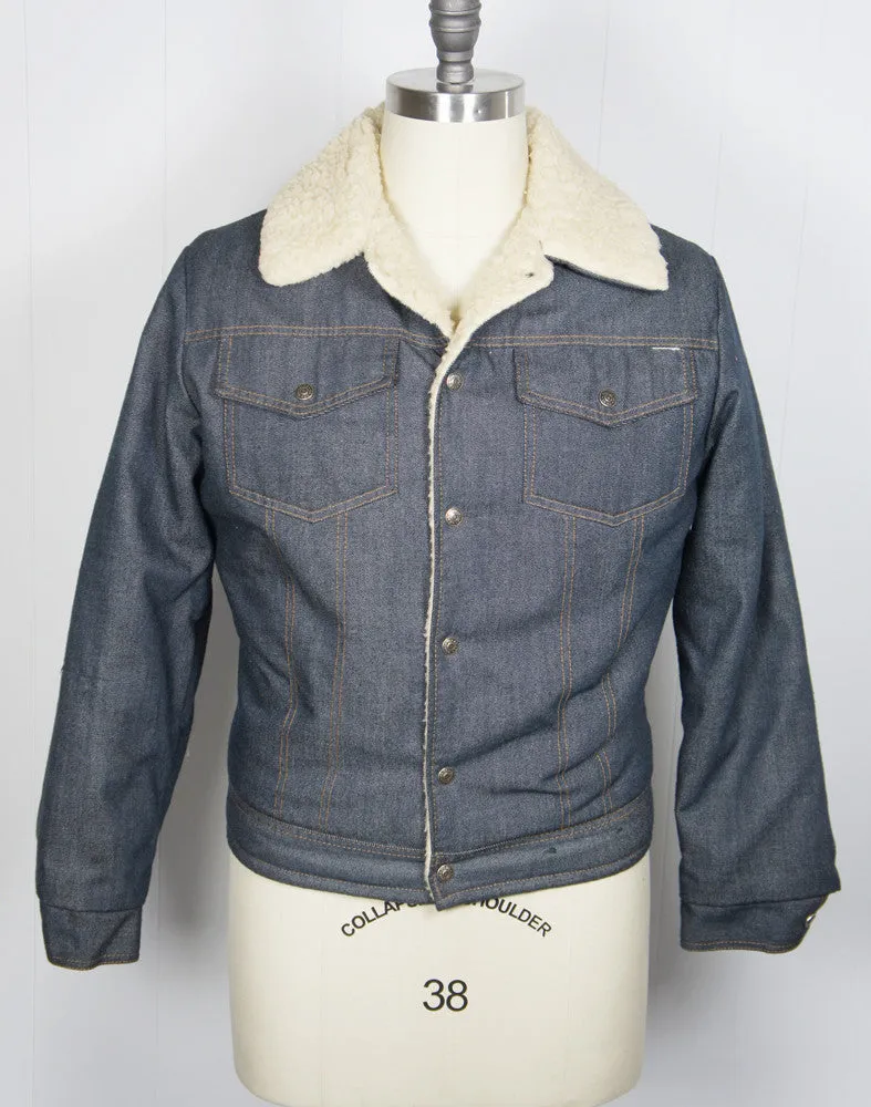 1970's Sherpa Lined Denim Winter Jacket - Size M
