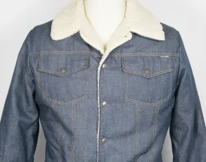 1970's Sherpa Lined Denim Winter Jacket - Size M