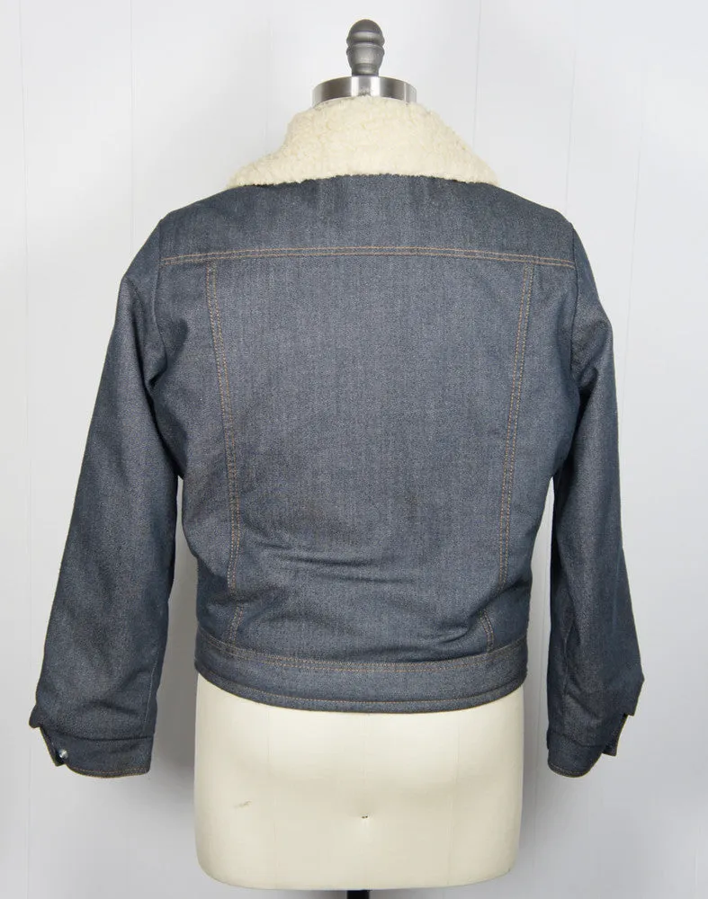 1970's Sherpa Lined Denim Winter Jacket - Size M