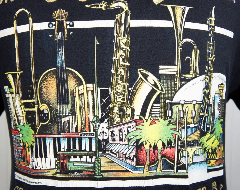 1980's New Orleans T-Shirt - The City of Jazz, Size L