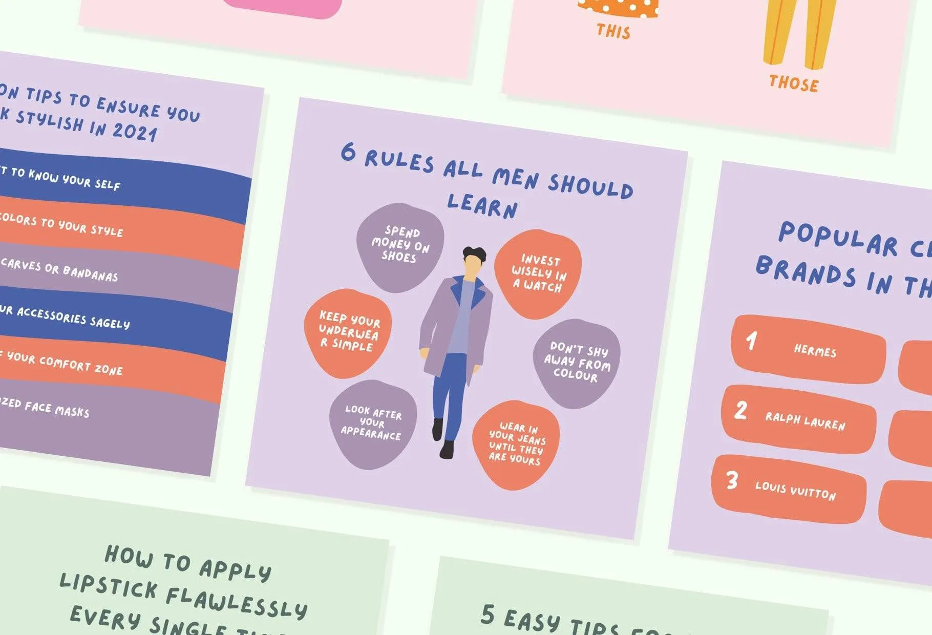 20 Fashion Lists Instagram Posts Fully Editable Canva Templates