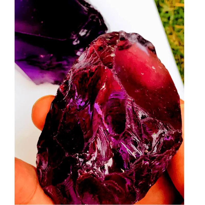 2pcs Raw Amethyst for Faceting