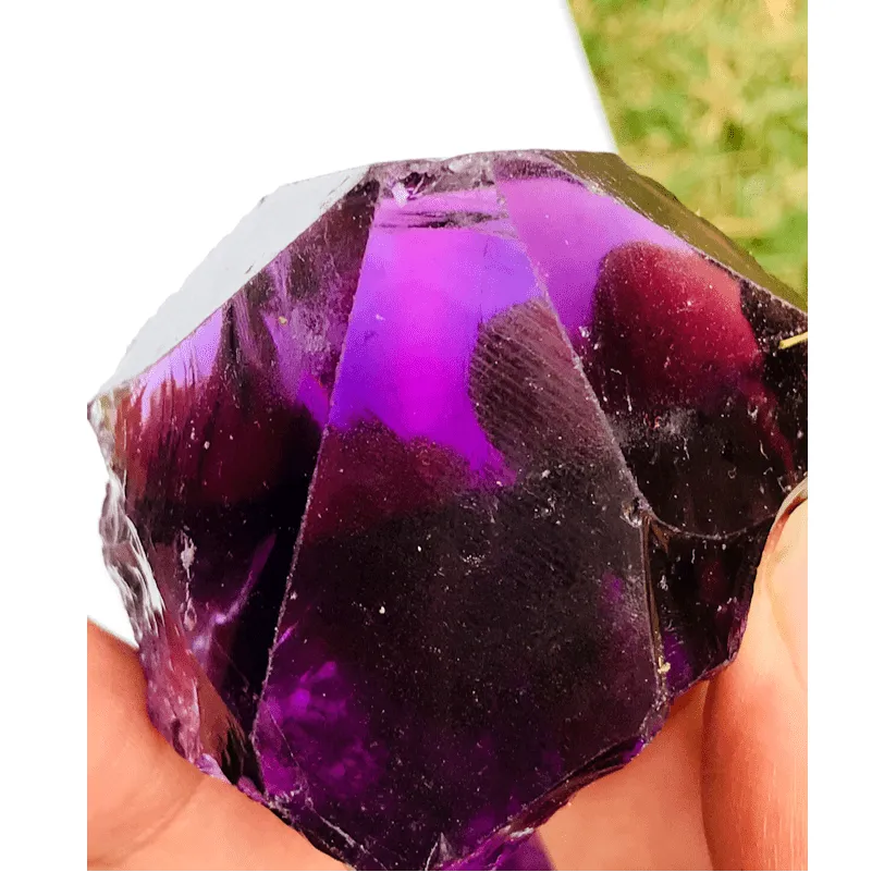 2pcs Raw Amethyst for Faceting