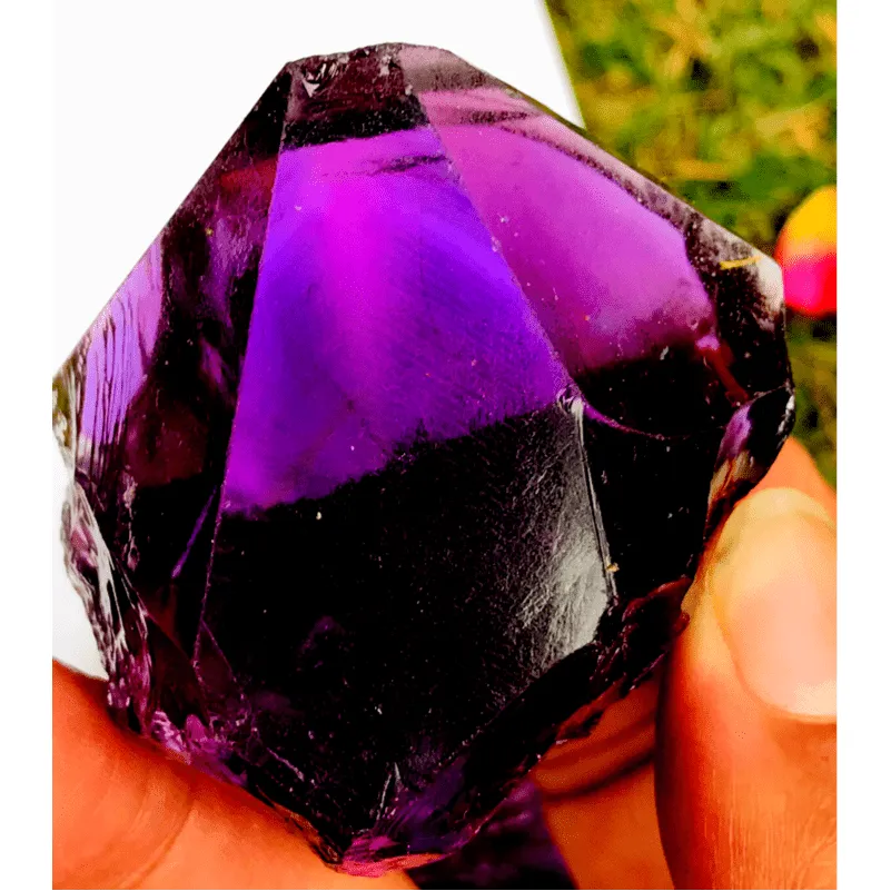 2pcs Raw Amethyst for Faceting