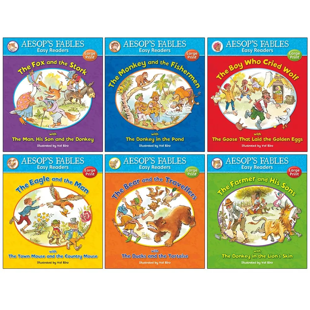 Aesop's Fables Easy Readers Collection 6 Books Set By Val Biro (The Fox and the Stork)