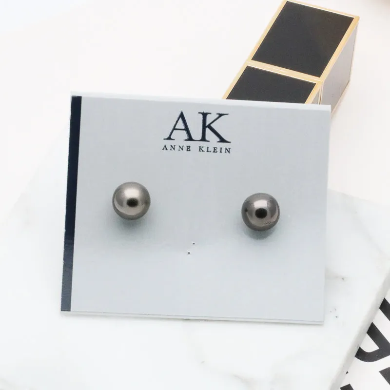 AK silver tone simple classic earrings