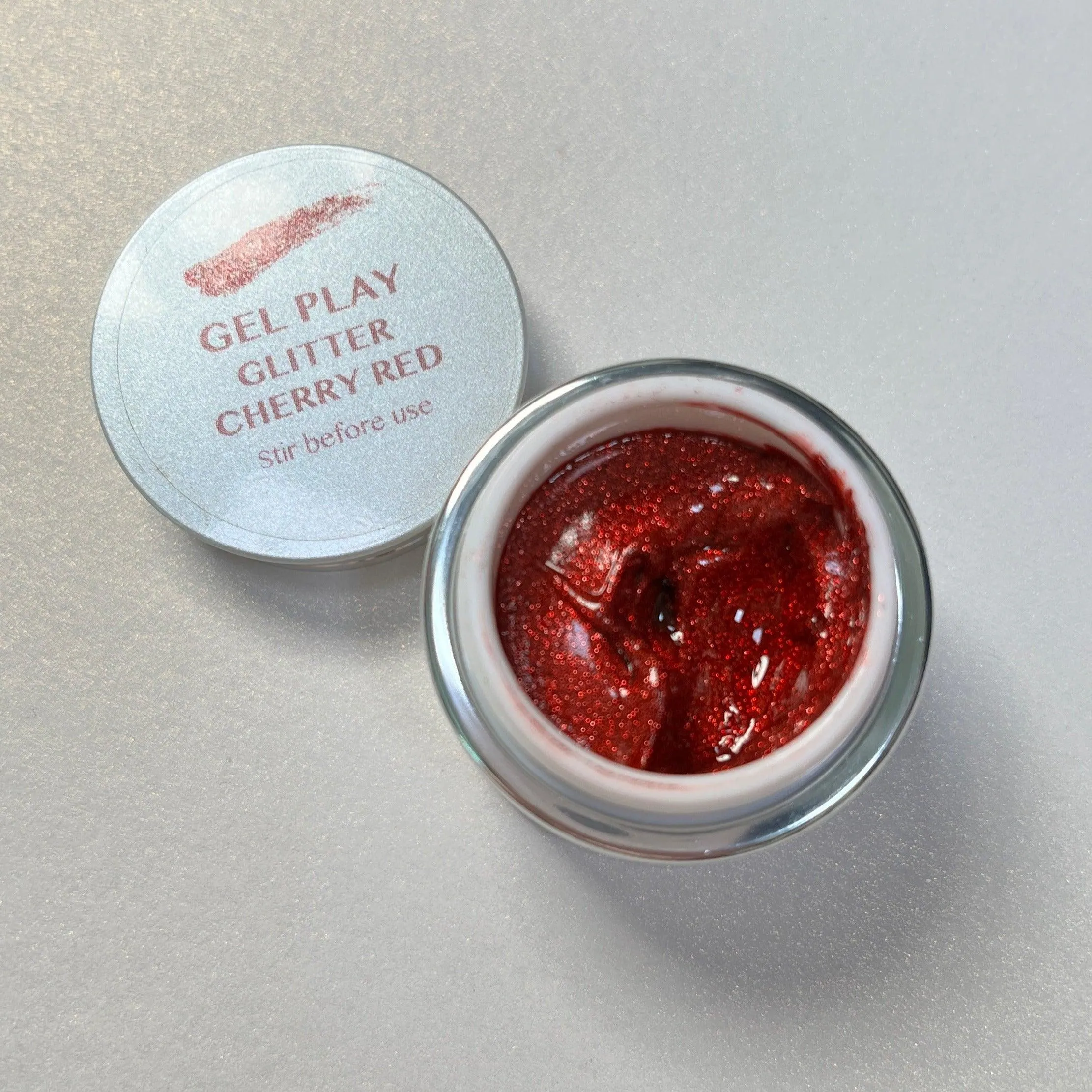 Akzentz Gel Play - Glitter Cherry Red