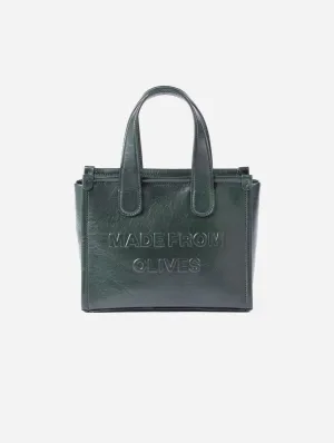 Alma M Olive Leather Vegan Tote Bag | Olive