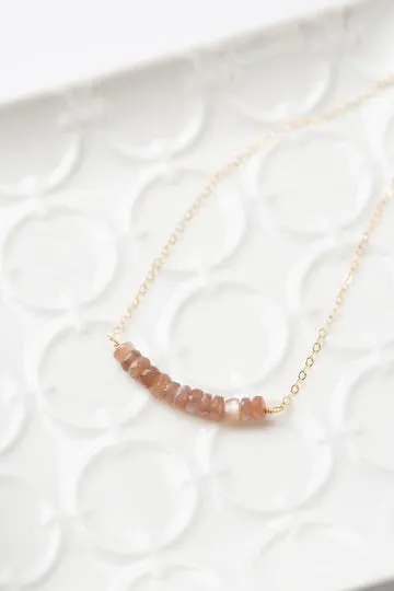 ANNE VAUGHAN DECADENCE 15-17" CHOCOLATE MOONSTONE SIMPLE BAR NECKLACE