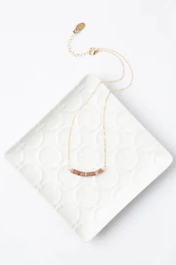 ANNE VAUGHAN DECADENCE 15-17" CHOCOLATE MOONSTONE SIMPLE BAR NECKLACE