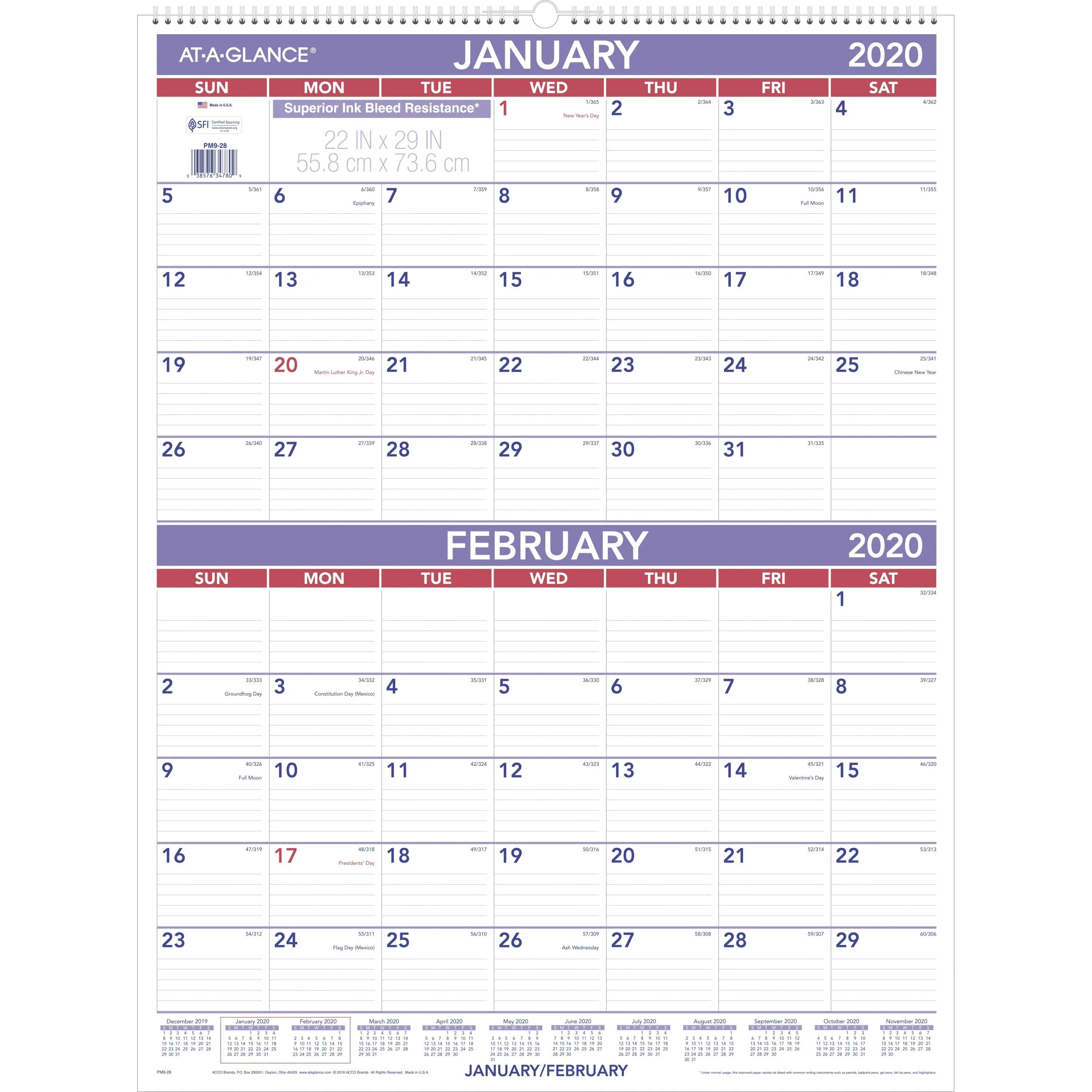 At-A-Glance 2-Month Wall Calendar