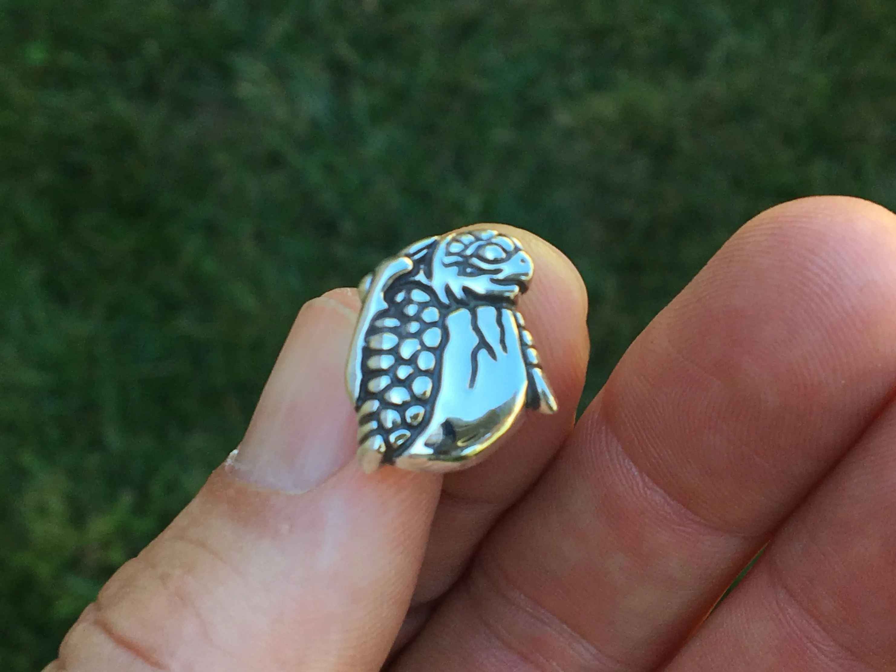 Baby Sea Turtle Tie Tack or Baby Sea Turtle Tie Bar / Tie Clip Sterling Silver