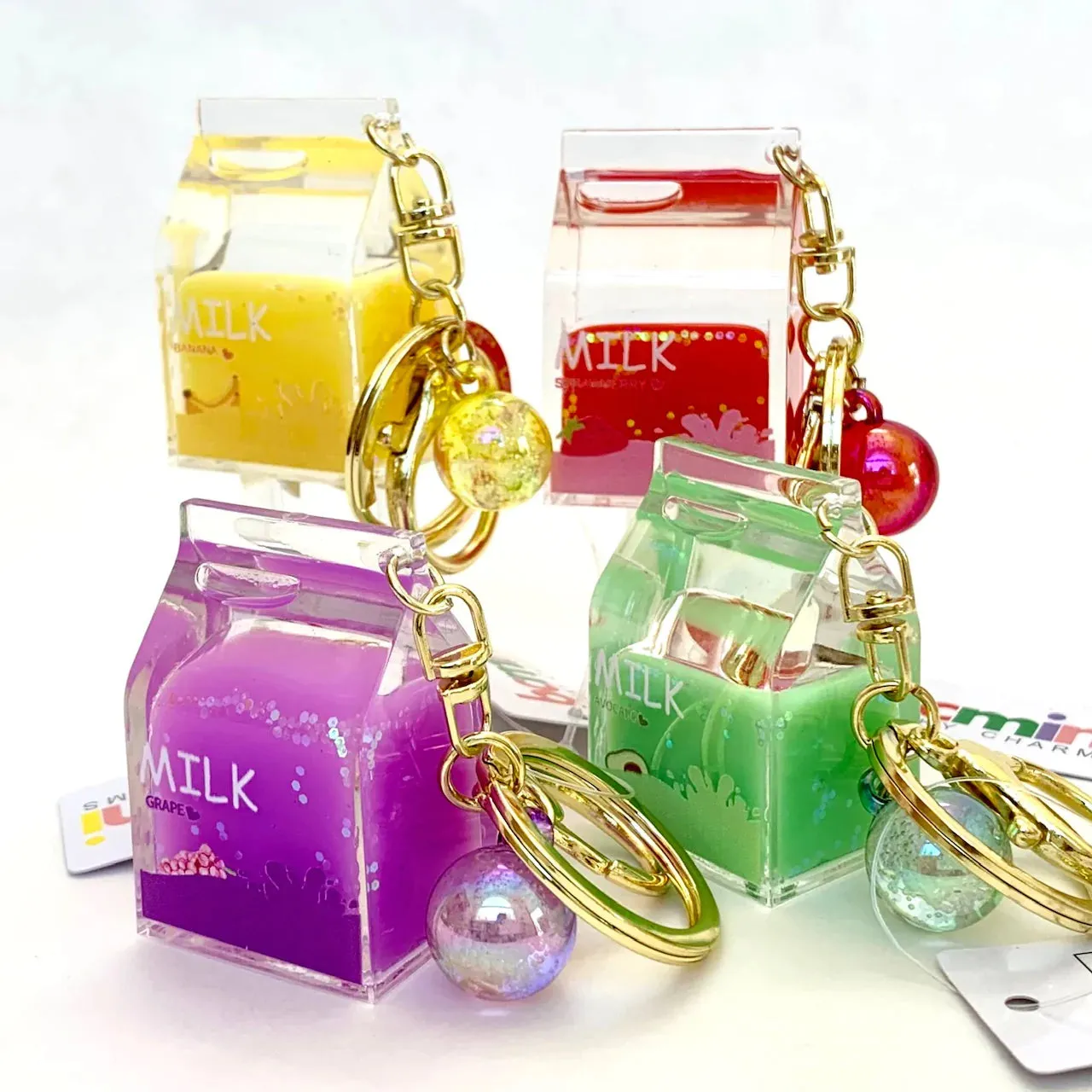 bcmini Fruit Milk Carton Charm Keyring