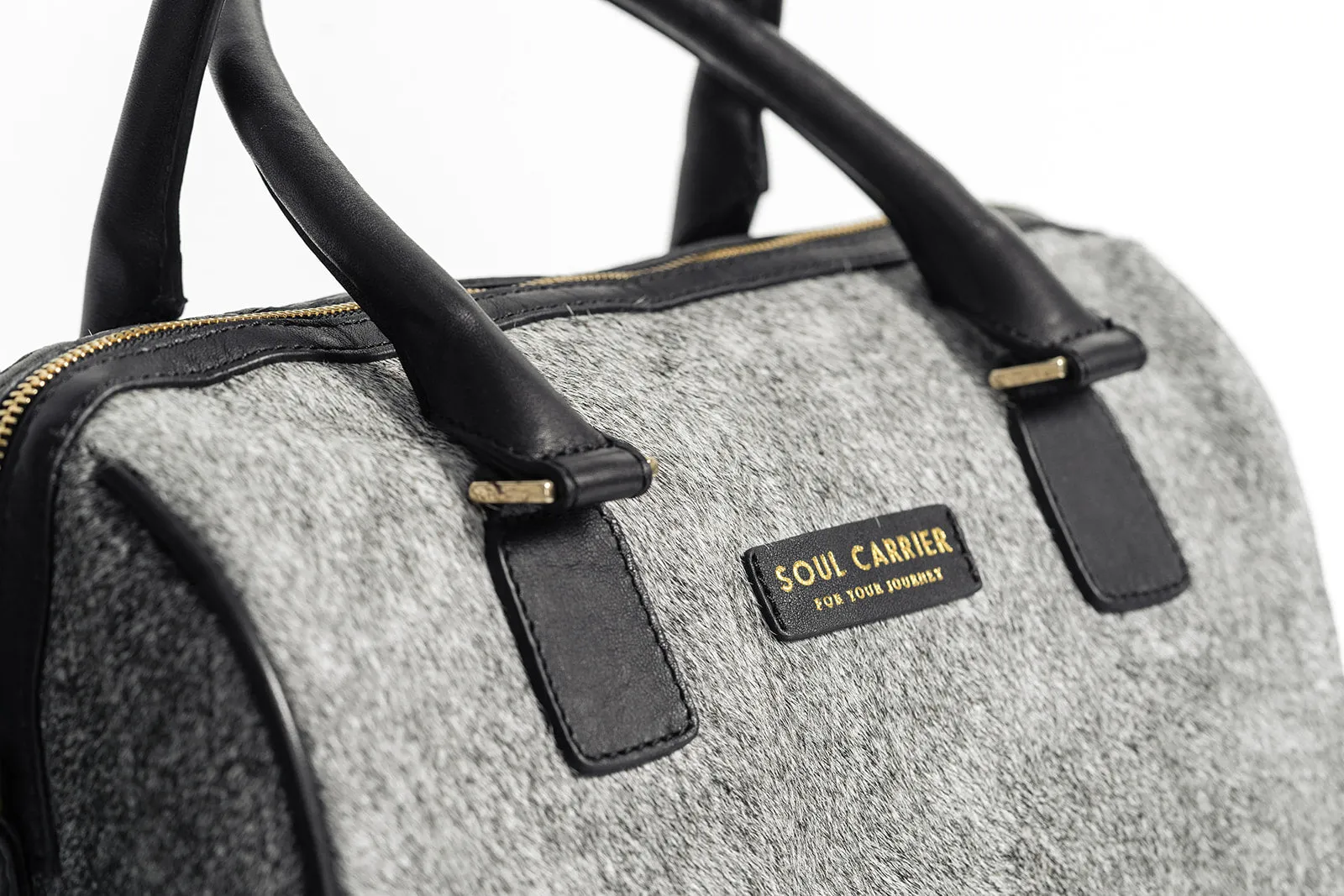 Black & White Cowhide Carryall