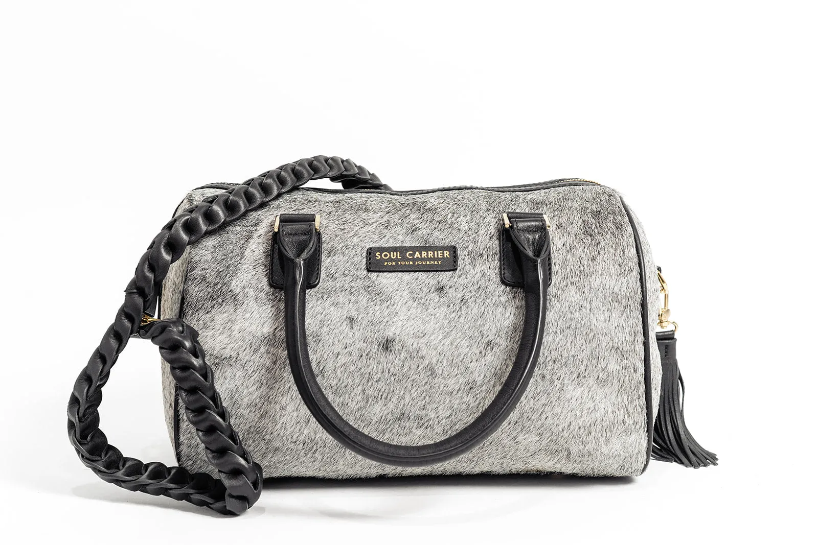 Black & White Cowhide Carryall