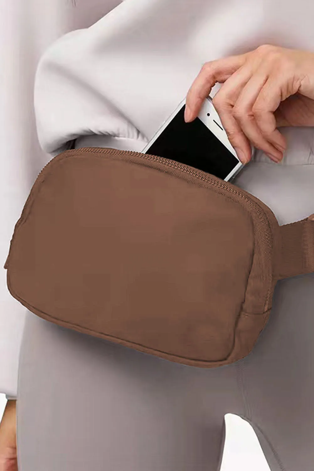Black Waterproof Zipped Crossbody Chest Bag 20*5*14cm