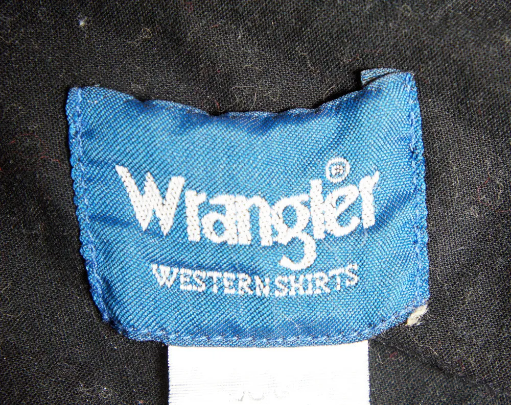 Black Western Pearl Snap Shirt w/ Bullrider - Size L