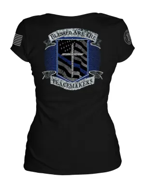 Blessed Are The Peace Makers Women's V-Neck Tee