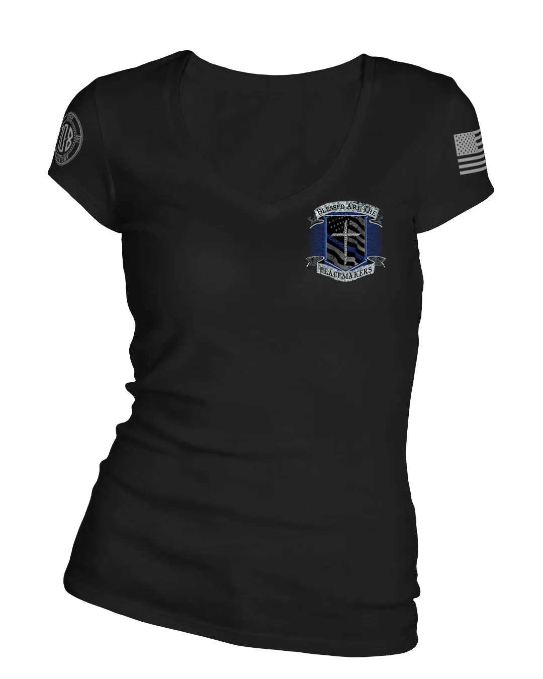 Blessed Are The Peace Makers Women's V-Neck Tee