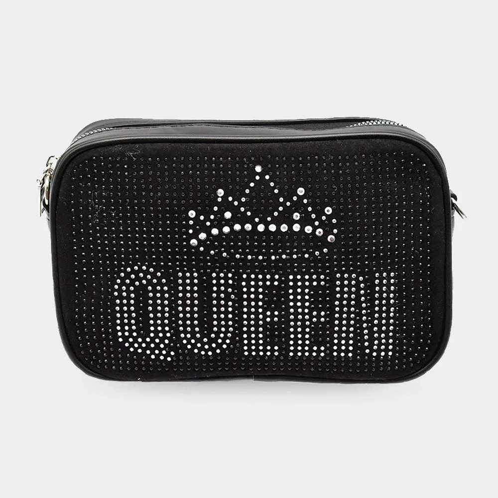 Bling Queen Message with Crown Crossbody Bag | Queen Products | Bling Products | FSB12150