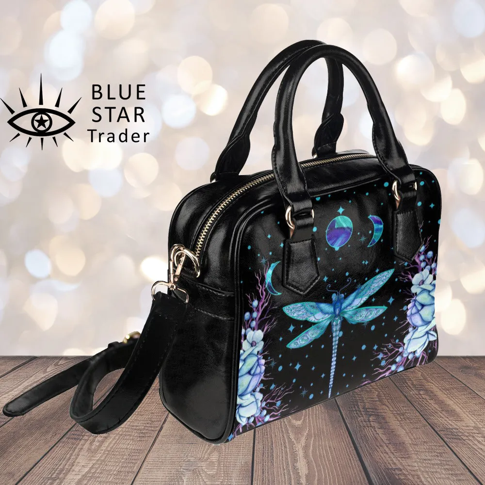 Blue Dragonfly Witchy Bowler Bag Purse
