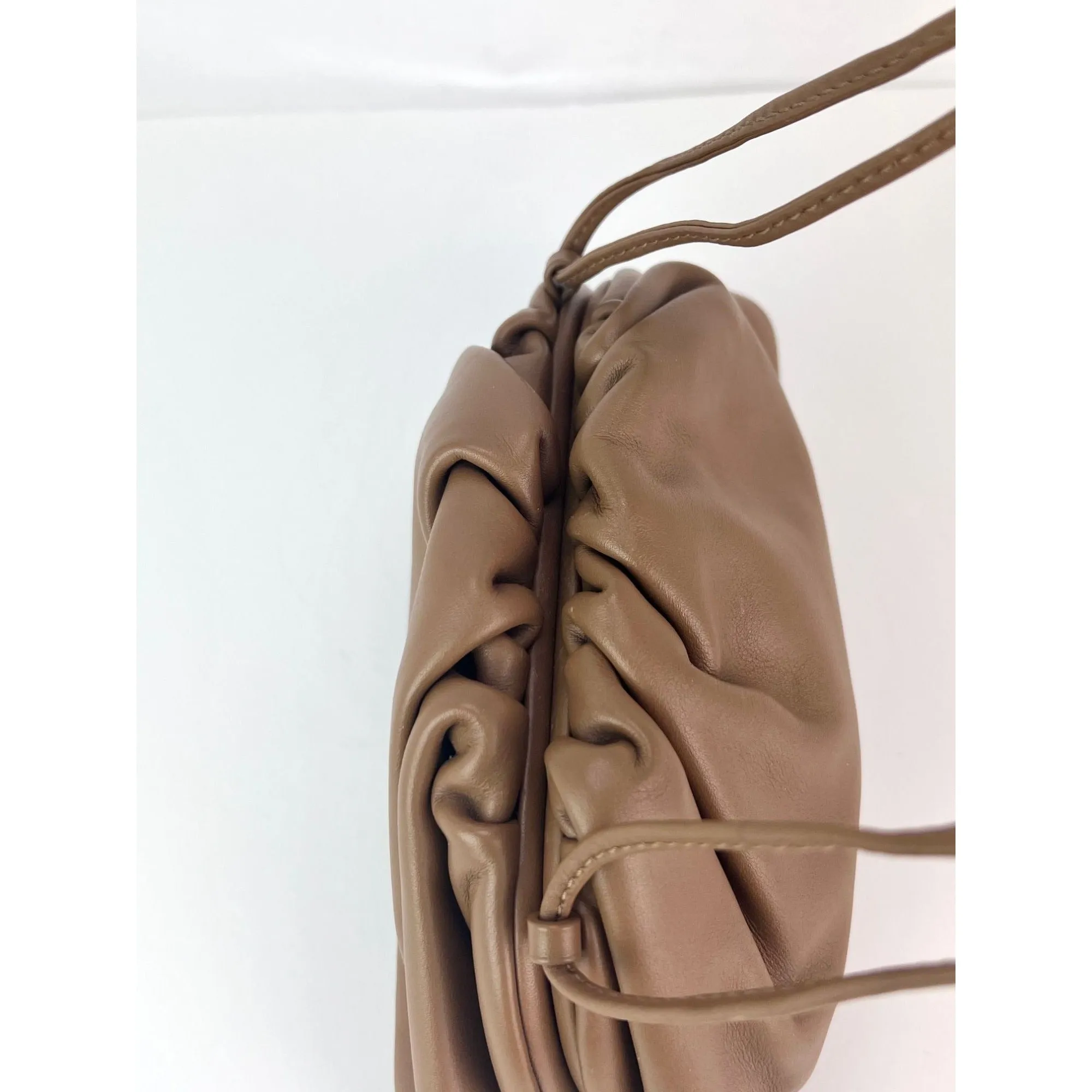 Bottega Veneta Mini Pouch Beige Leather Crossbody Clutch Bag