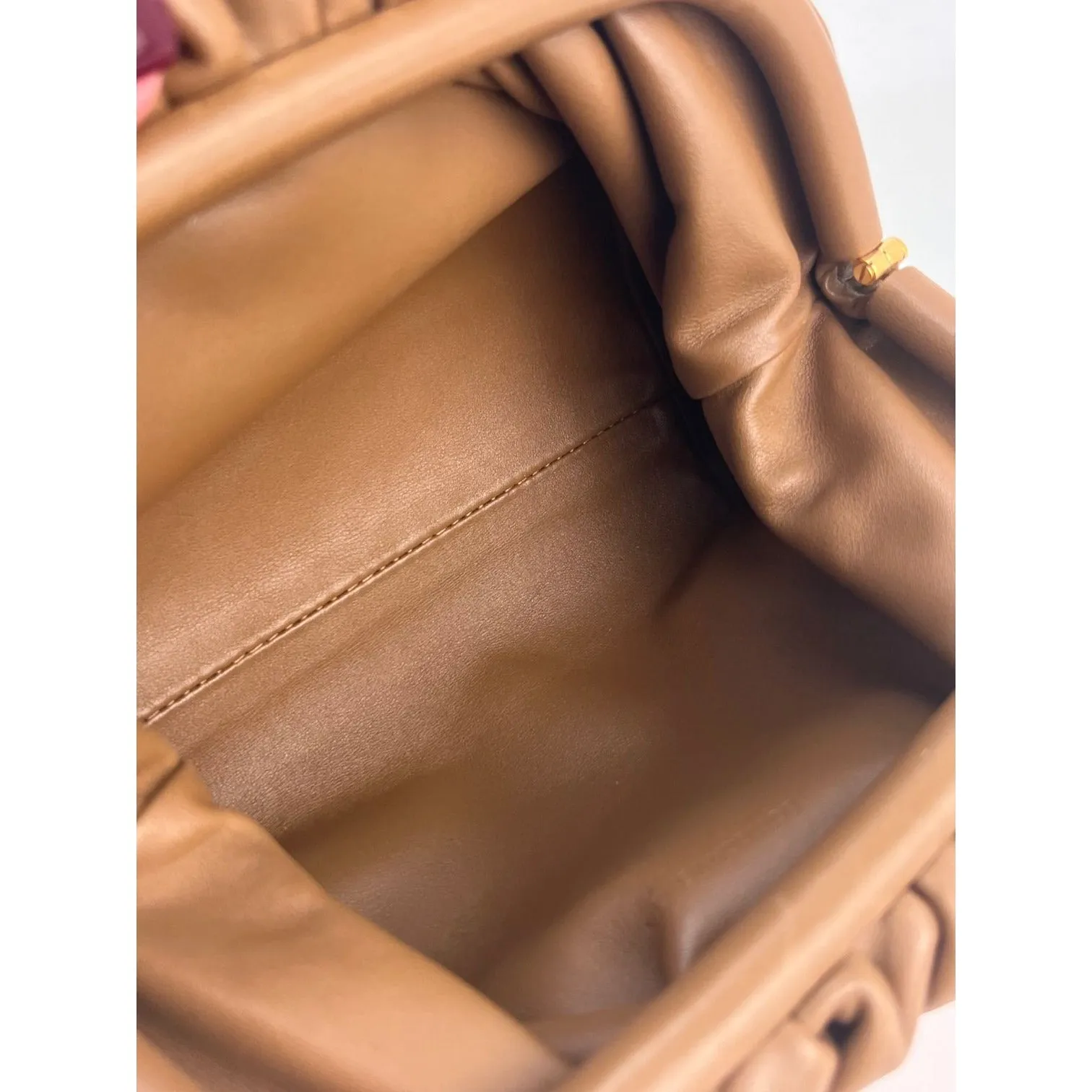 Bottega Veneta Mini Pouch Beige Leather Crossbody Clutch Bag