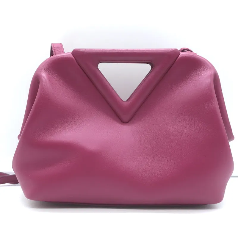 Bottega Veneta Small The Point Triangle Crossbody Bag Magenta Leather
