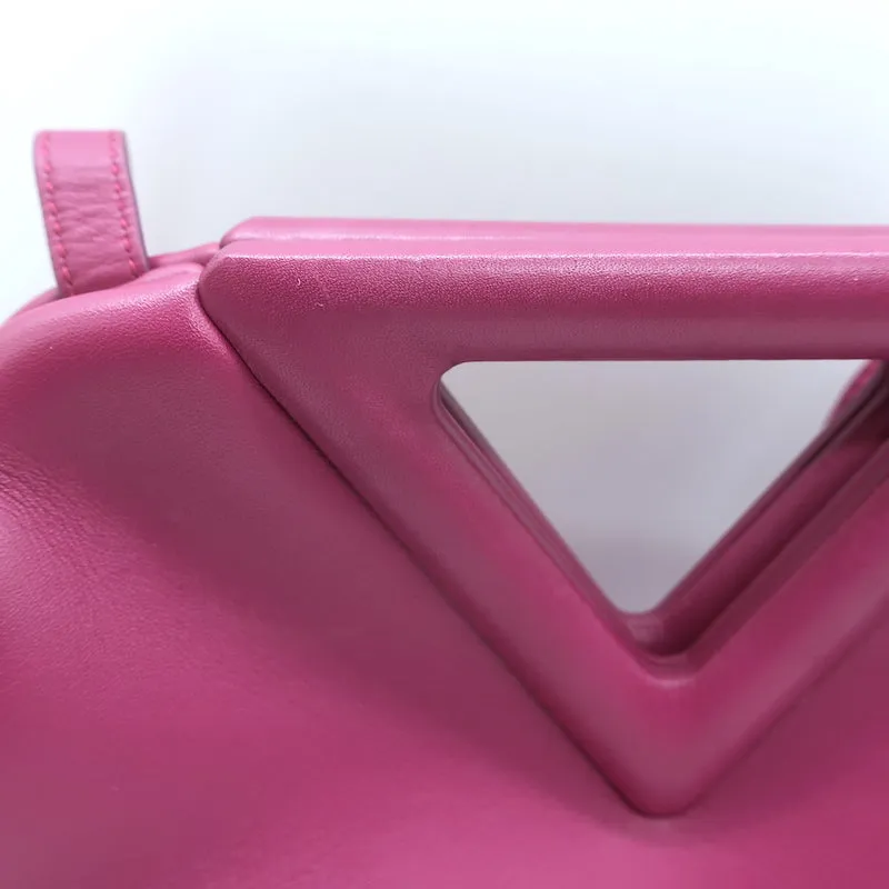 Bottega Veneta Small The Point Triangle Crossbody Bag Magenta Leather