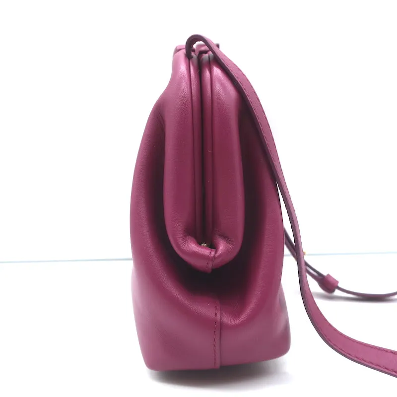 Bottega Veneta Small The Point Triangle Crossbody Bag Magenta Leather