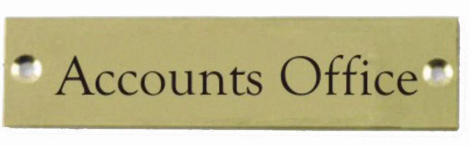 Brass Accounts Office Sign