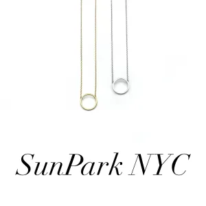 Brushed Outline Circle Necklace