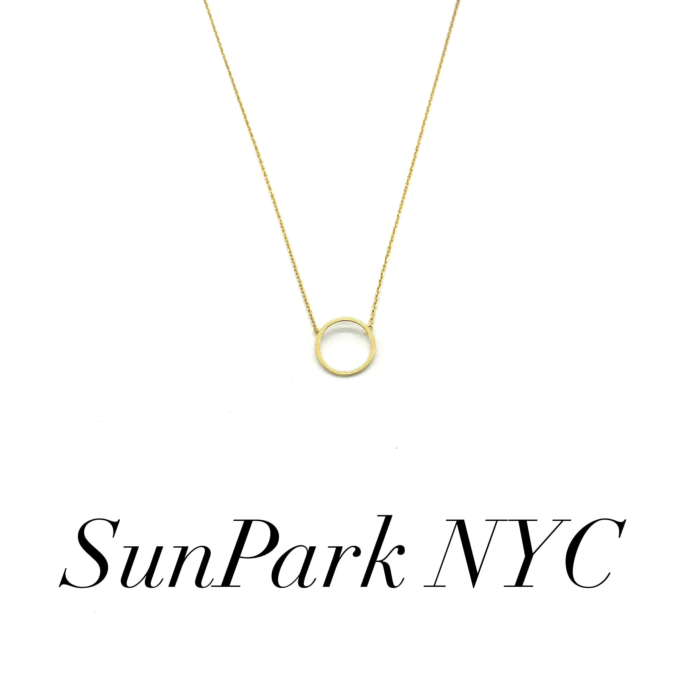Brushed Outline Circle Necklace