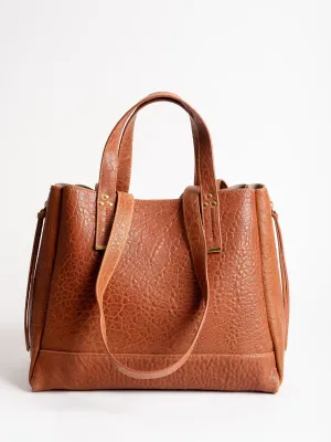 bubble lambskin tote - camel