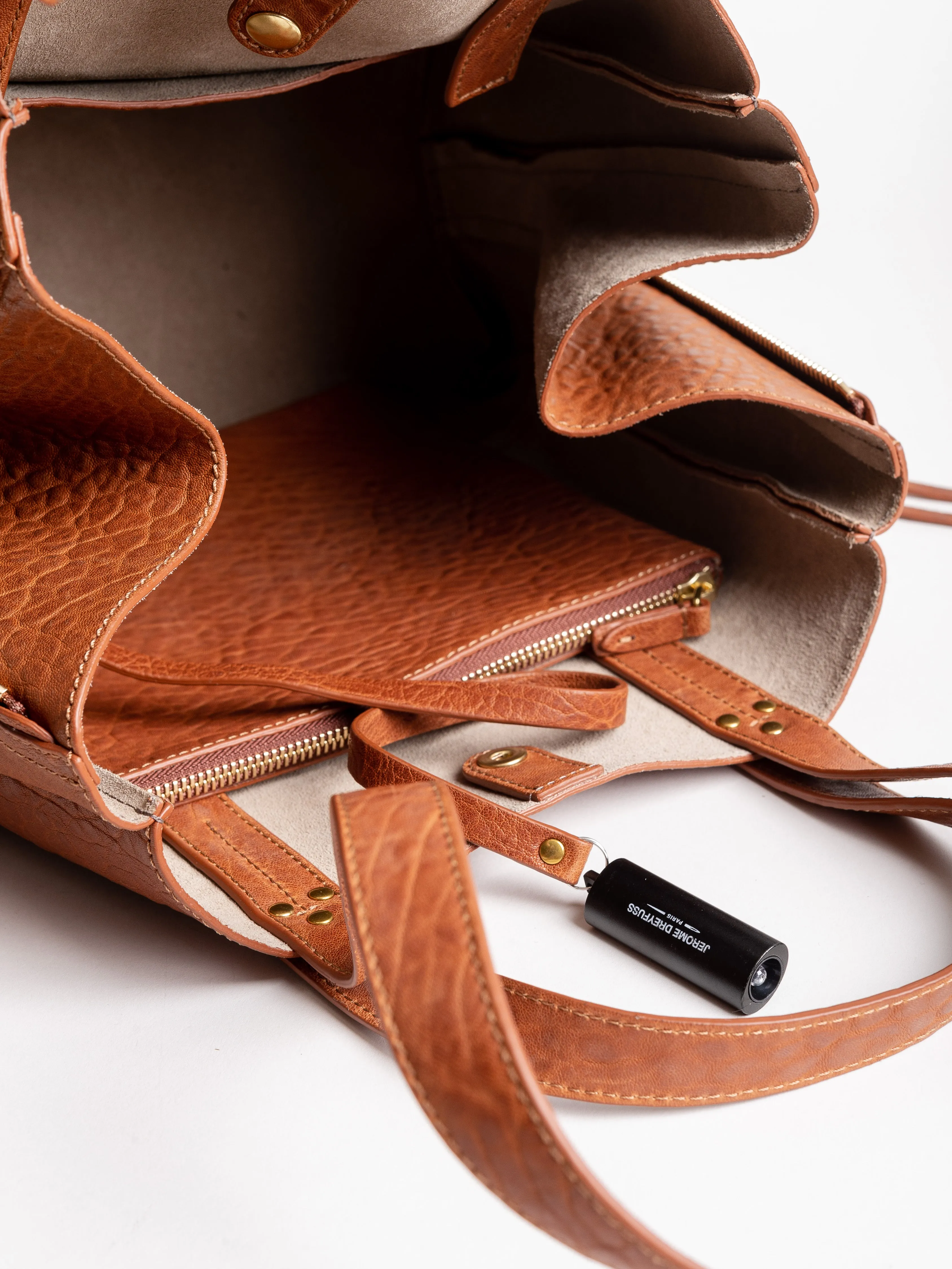 bubble lambskin tote - camel