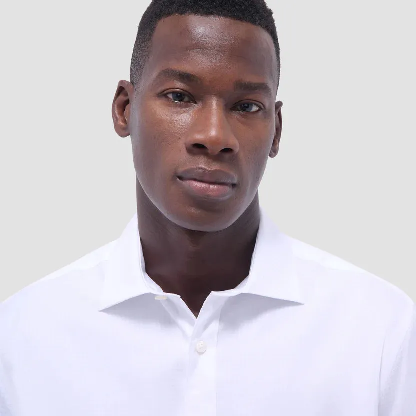 Bugatchi Axel Micro Check Long-Sleeve Shirt - White